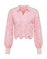 L'Agence Odelia Lace Crop Blouse