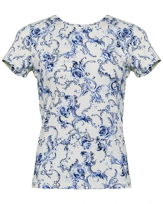 L'Agence Ressi Baroque Swirl Print Tee