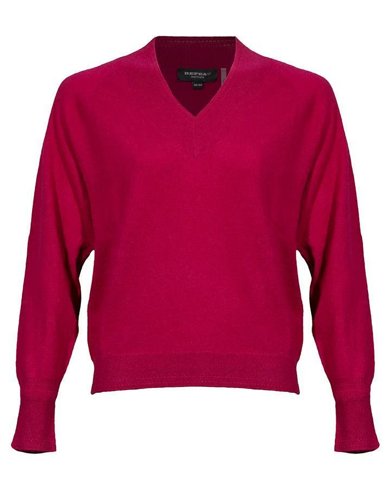 Repeat Raglan V-Neck Cashmere Sweater
