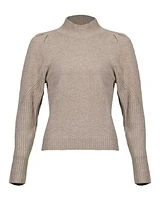 Repeat Mock Neck Puff Sleeve Cashmere Sweater
