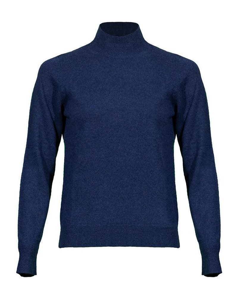 Repeat Mock Neck Cashmere Sweater Navy