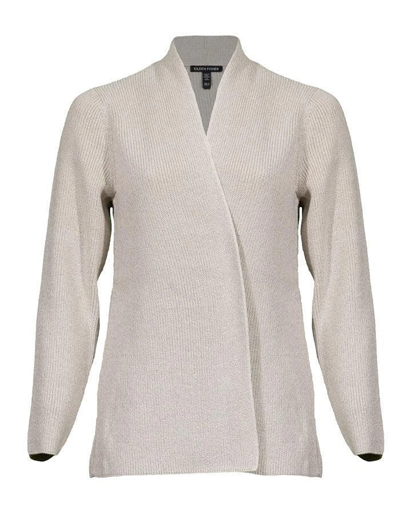 Eileen Fisher Cotton Crepe Open Cardigan