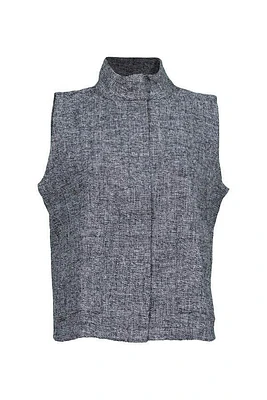 Eileen Fisher Stand Collar Tweed Vest