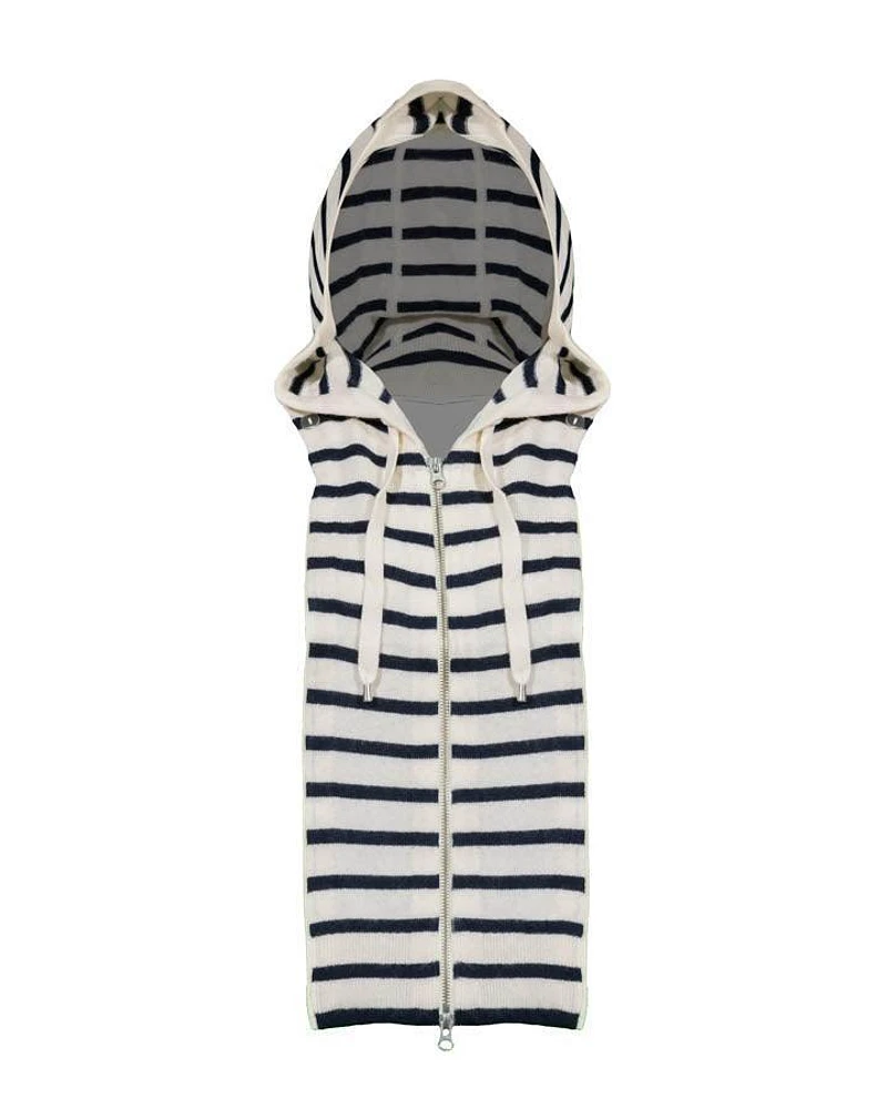 Veronica Beard Striped Cashmere Hoodie Dickey