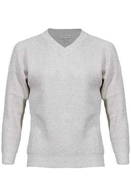 Kinross Cashmere Thermal Sequin Vee Pullover