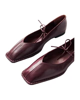 Alohas Sway Burgundy Leather Ballet Flats