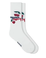 Bleu Foret Cherry Mom Socks