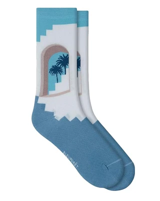 Bleu Foret Palm Grove Pattern Socks
