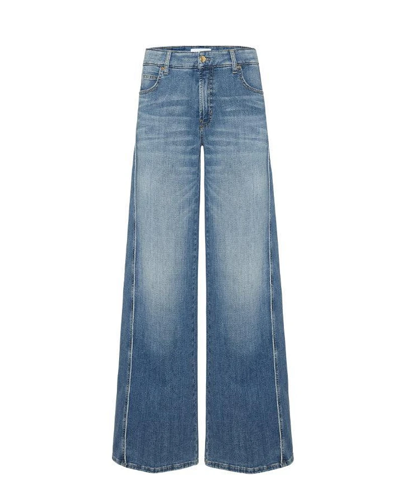 Cambio Palazzo Patch Wide Leg Denim Jeans