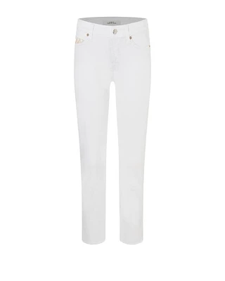 Cambio Piper Slim Leg Fringed Ankle Jeans