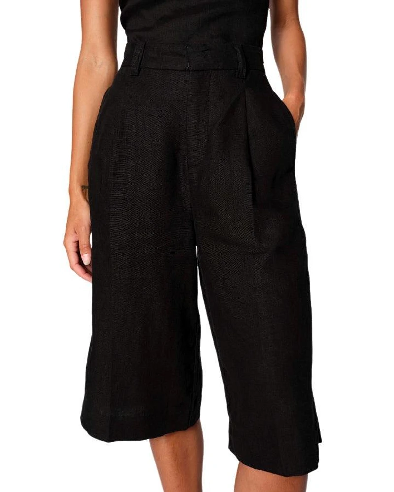DL1961 Hepburn Pleated Linen Shorts