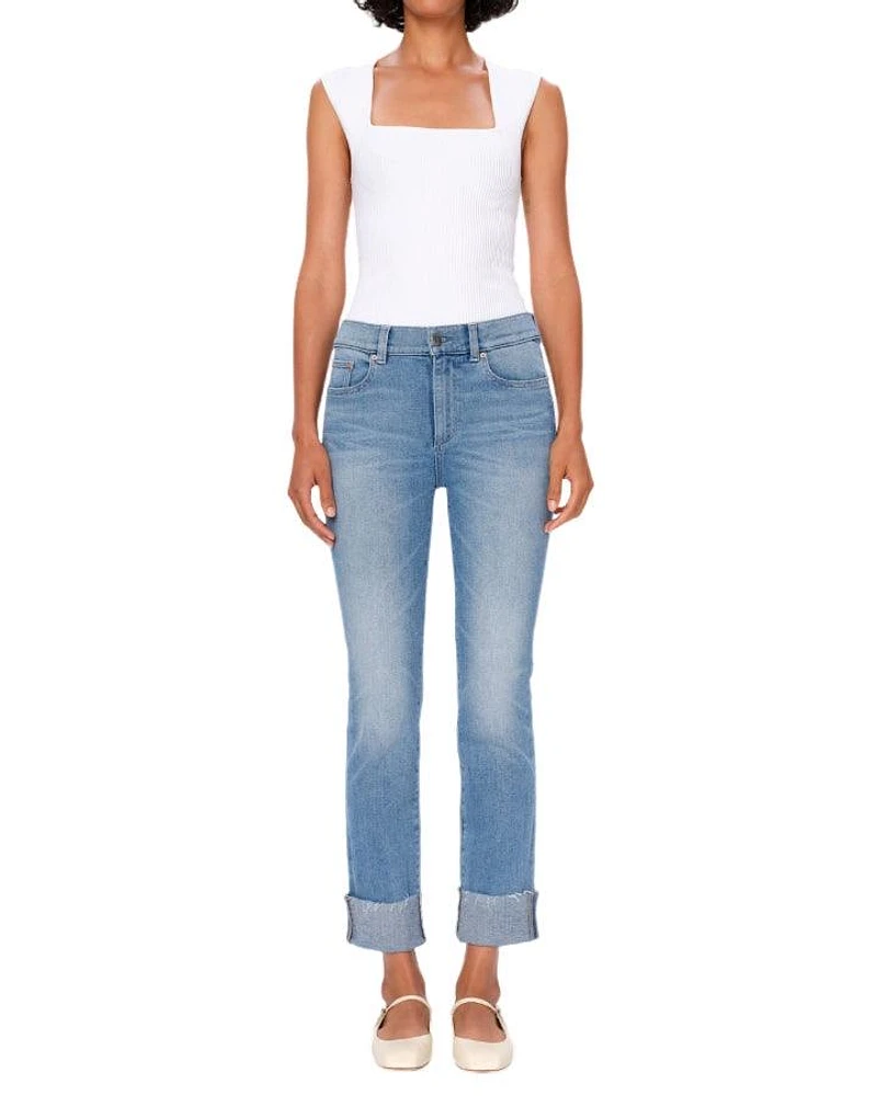DL1961 Mara Mid Rise Straight Cuffed Hem Ankle Jean