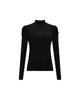 Diane Von Furstenberg Remy Sheer Puff Sleeves Top