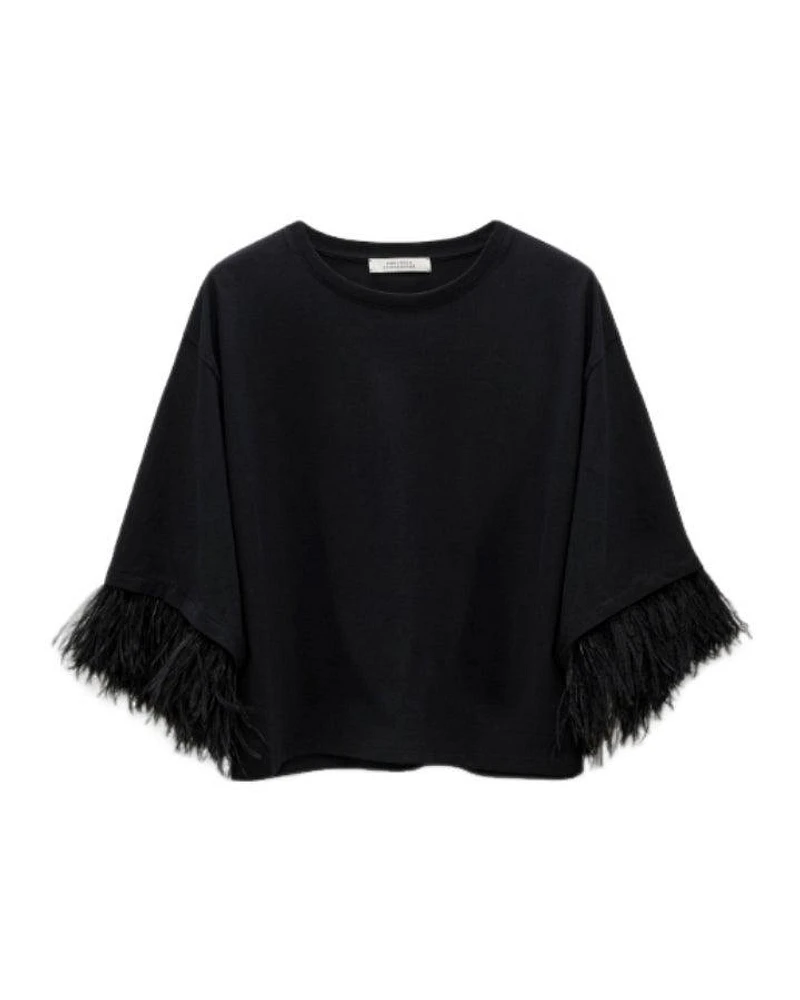 Dorothee Schumacher Feminine Favorites Fringe Sleeve Top