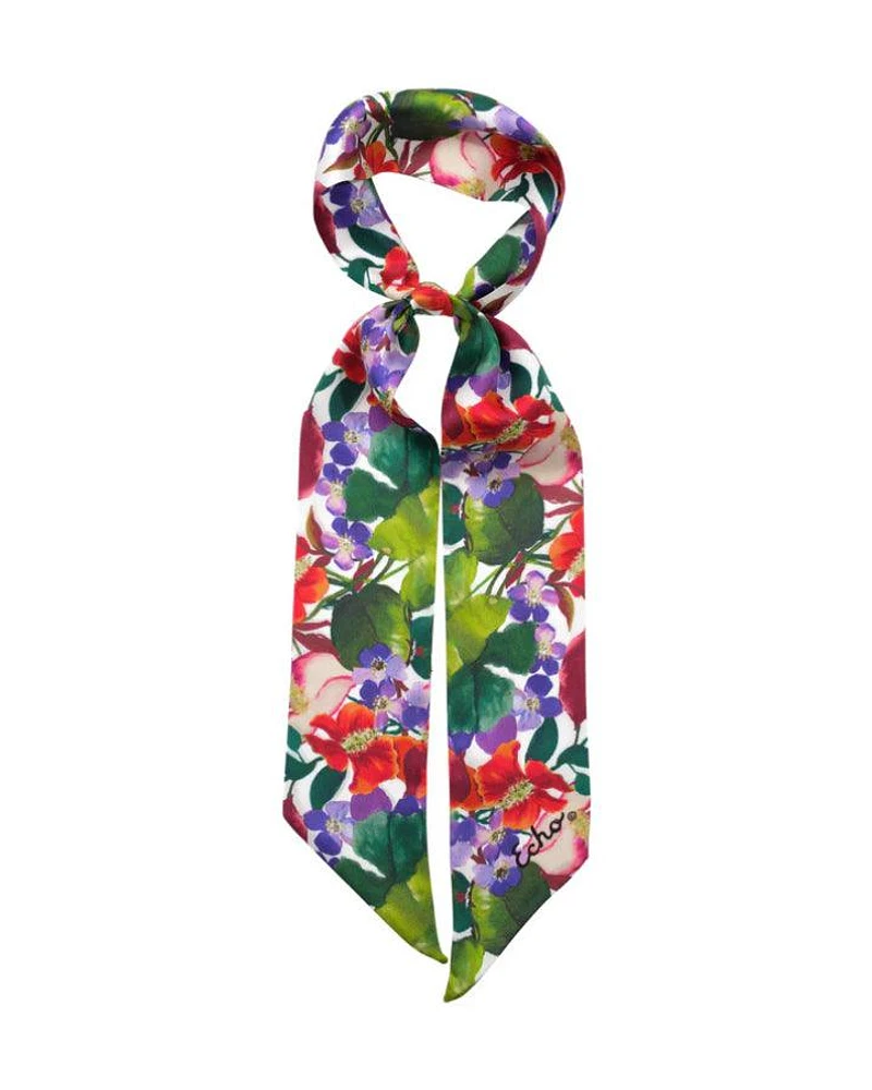 Echo Paradise Floral Ribbon Silk Bandana