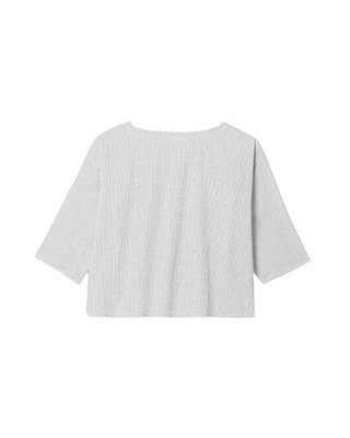 Eileen Fisher Bateau Neck 3/4 Sleeve Box Top