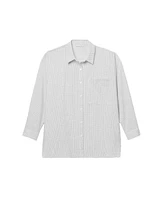 Eileen Fisher Cotton Ripple Checkered Shirt