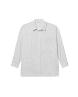 Eileen Fisher Cotton Ripple Checkered Shirt