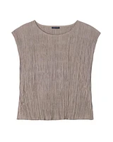 Eileen Fisher Crushed Silk Ballet Nect Top