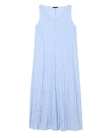 Eileen Fisher Crushed Silk V-Neck Dress