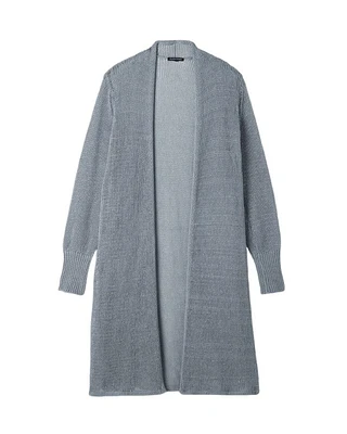 Eileen Fisher Linen Cotton Cord Long Cardigan