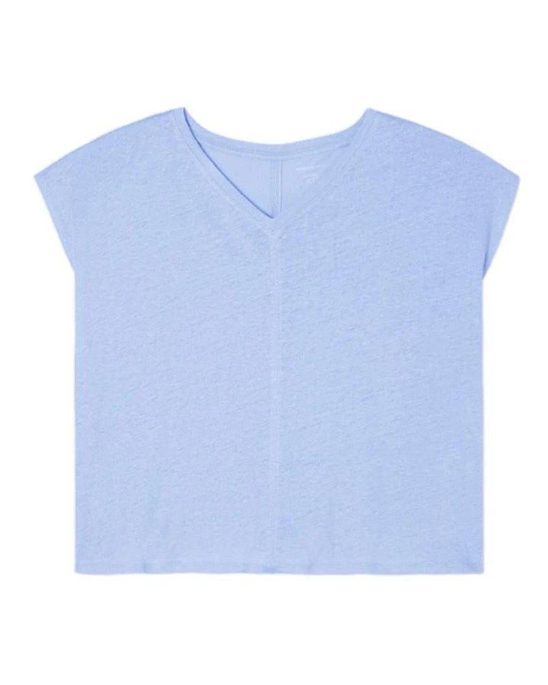 Eileen Fisher Linen Jersey V-Neck Tee