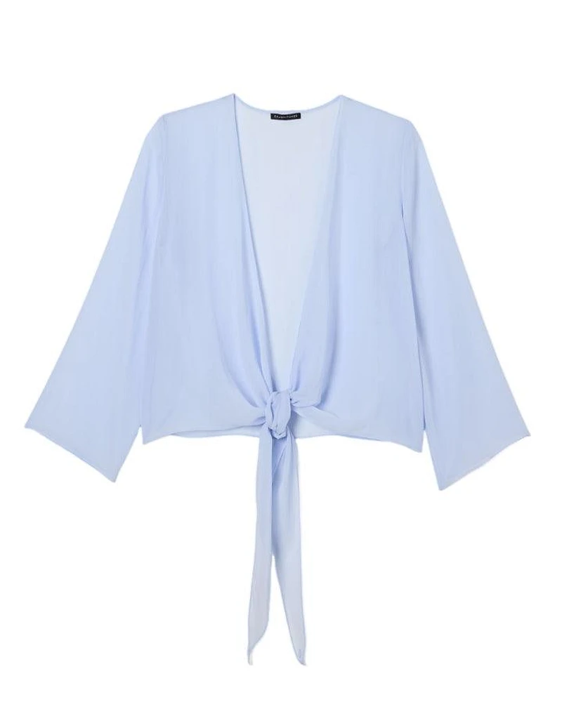 Eileen Fisher Sheer Silk Georgette Tie Jacket