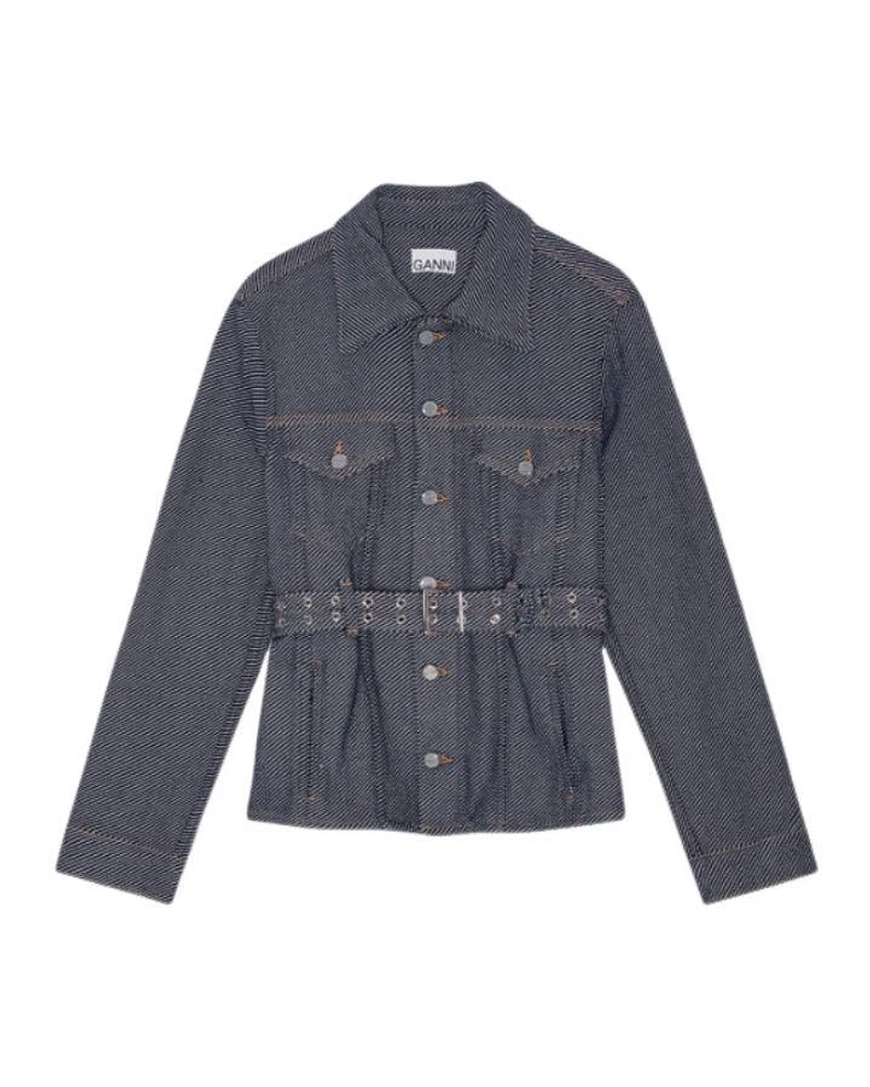 Ganni Blue Heavy Twill Denim Short Jacket
