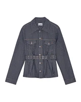 Ganni Blue Heavy Twill Denim Short Jacket