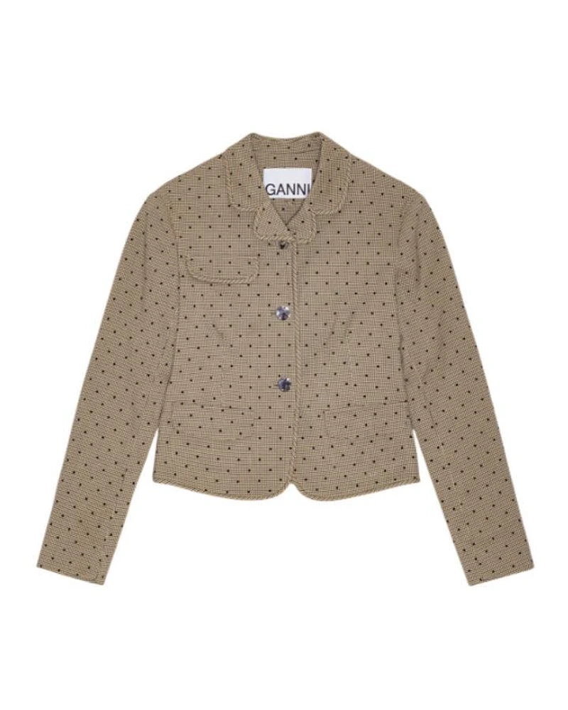 Ganni Flock Check Suiting Blazer