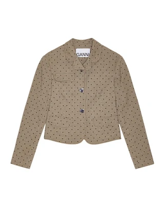 Ganni Flock Check Suiting Blazer