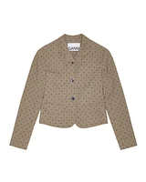 Ganni Flock Check Suiting Blazer