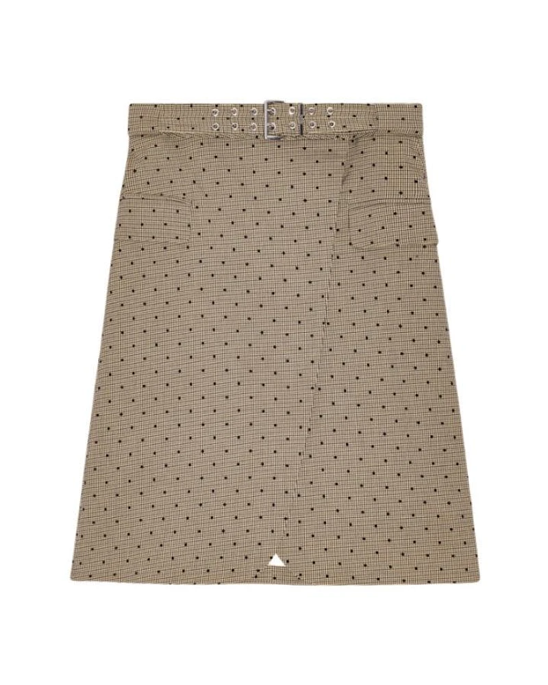 Ganni Flock Check Suiting Skirt