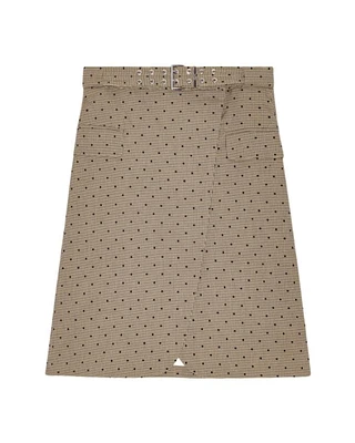 Ganni Flock Check Suiting Skirt