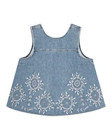 Ganni Broderie Anglaise Denim Top