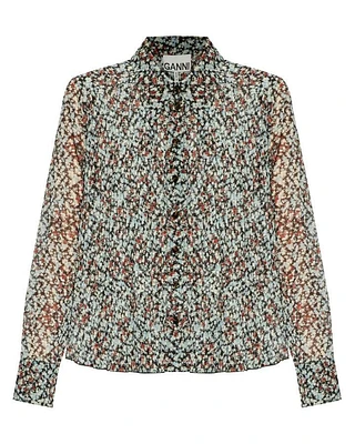 Ganni Pleated Georgette Shirt