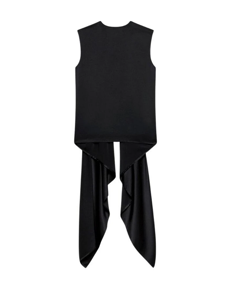 Helmut Lang Draped Scarf Silk Top