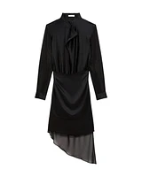 Helmut Lang Scarf Sheer Silk Shirt Dress