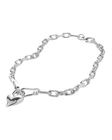 Jenny Bird Silver Padlock Heart Pendant Necklace