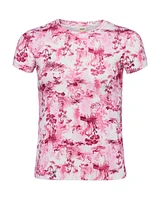 L'Agence Ressi White Pink Porcelain Toile Tee