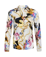 L'Agence Renaissance Print Silk Blouse