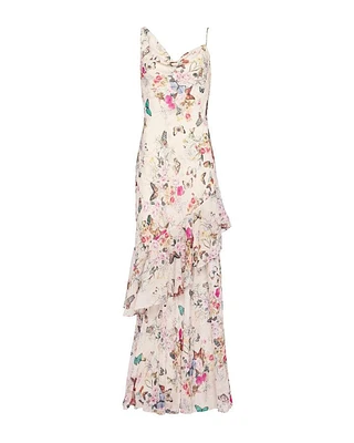 L'Agence Viola Silk Cowl Neck Gown