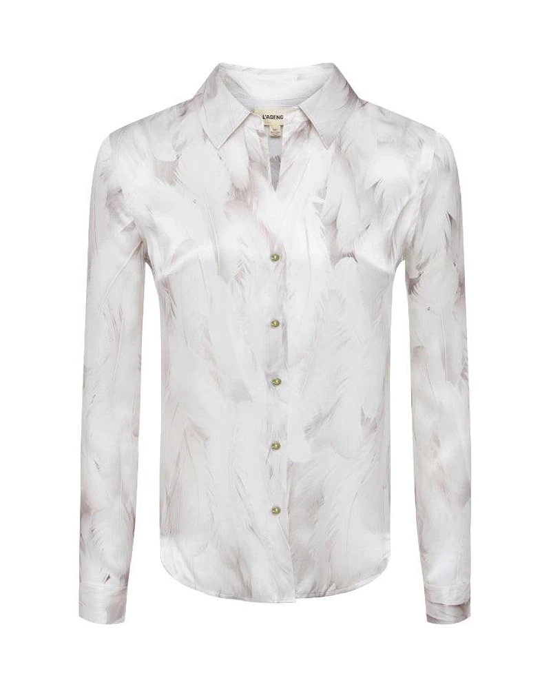 L'Agence Tyler White Feather Blouse