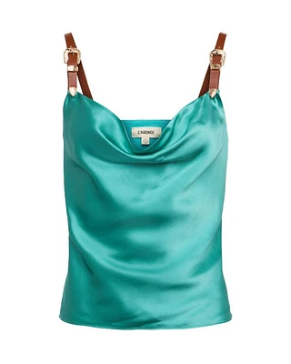 L'Agence Lux Silk Buckle Strap Camisole