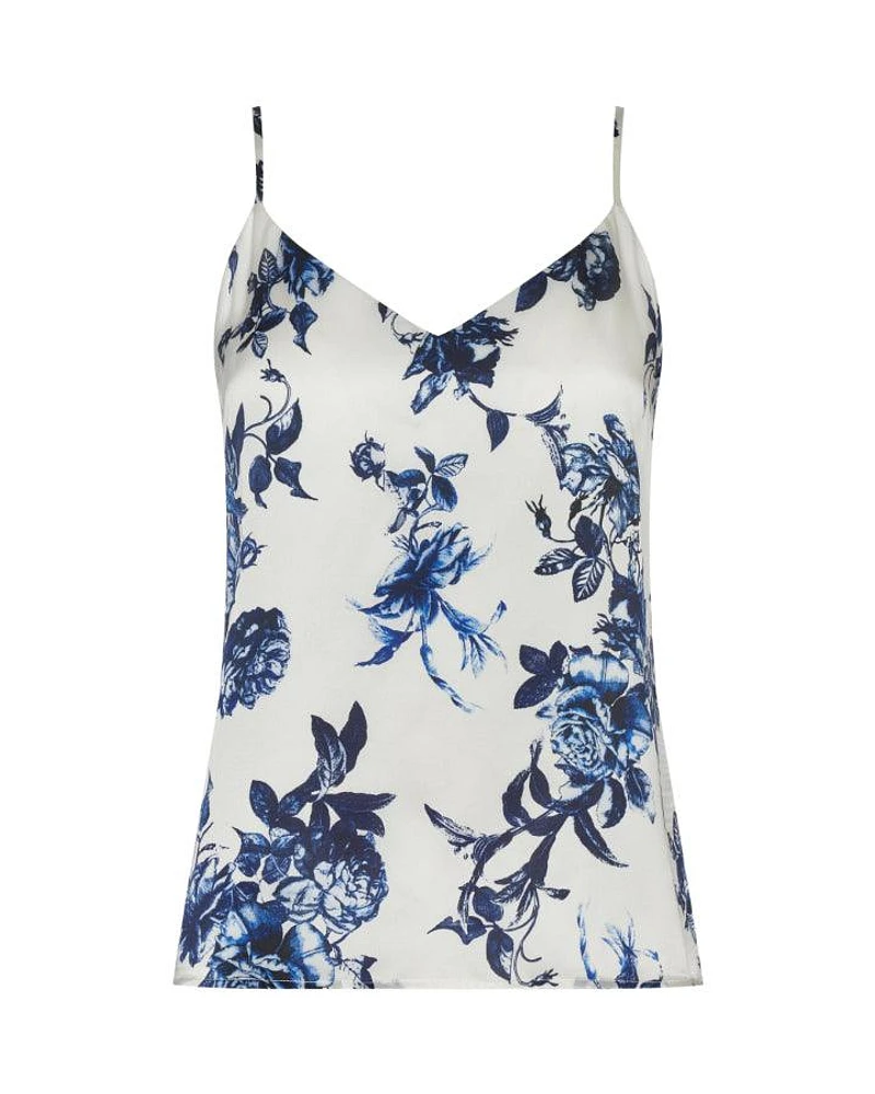 L'Agence Jane Blue Painterly Floral Camisole