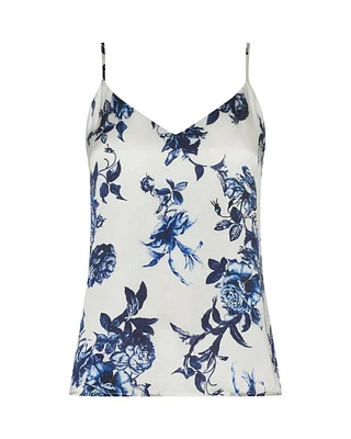 L'Agence Jane Blue Painterly Floral Camisole