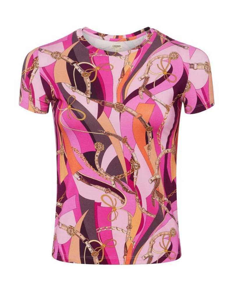 L'Agence Ressi Pink Buckle Swirl Tee