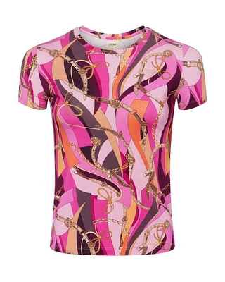L'Agence Ressi Pink Buckle Swirl Tee