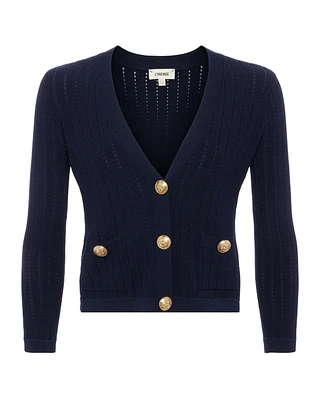 L'Agence Irvin Pointelle Knit Cardigan