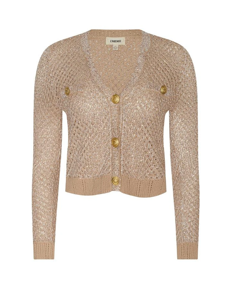 L'Agence Blanca Sequin Crop Cardi